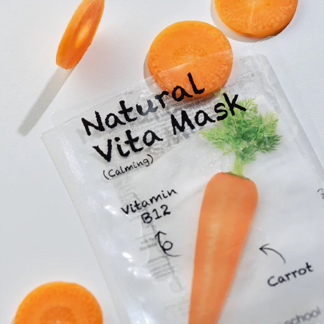TOO COOL FOR SCHOOL Natural Vita Mask 1Pcs - Calming (Carrot) Health & Beauty oceanbuy beauty markham toronto free ship USA asian korean skincare