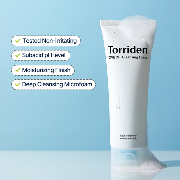 TORRIDEN DIVE - IN Low Molecular Hyaluronic Acid Cleansing Foam 150ml Health & Beauty oceanbuy beauty markham toronto free ship USA asian korean skincare