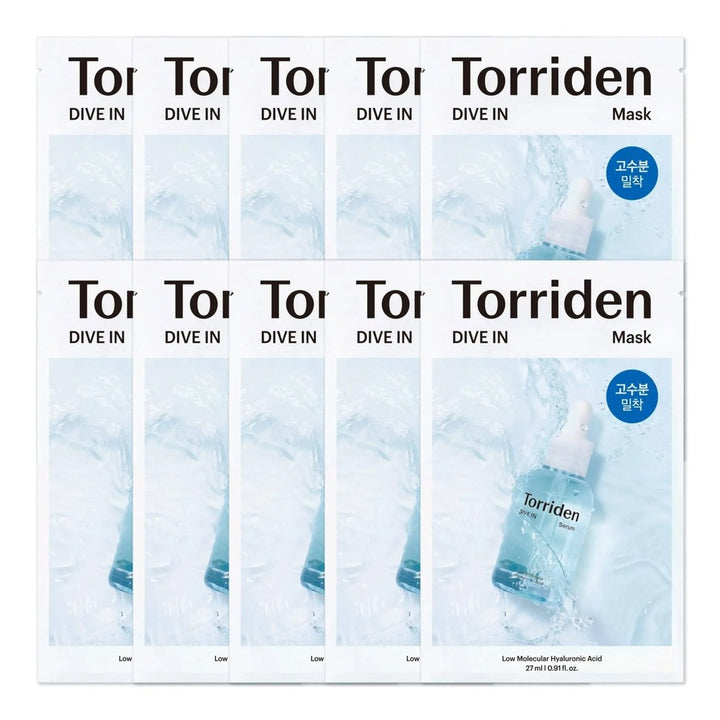 TORRIDEN DIVE - IN Low - Molecular Hyaluronic Acid Masks 10Pcs Health & Beauty oceanbuy beauty markham toronto free ship USA asian korean skincare