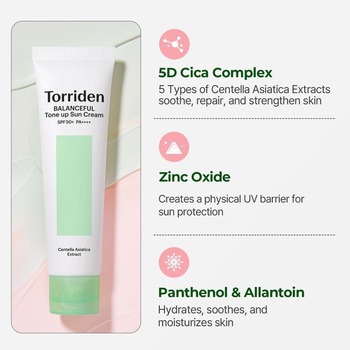 TORRDIEN Balanceful Cica Tone Up Sun Cream SPF50+ PA++++ 60ml Health & Beauty