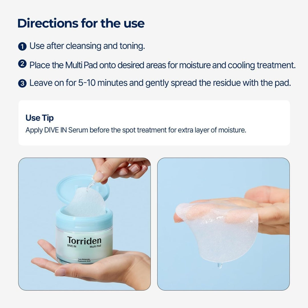 TORRIDEN DIVE - IN Low Molecule Hyaluronic Acid Multi Pad 80 Pads Health & Beauty