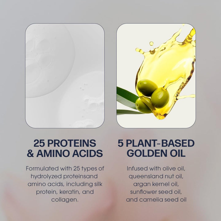 Proteins and plant oil ingredients in UNOVE hair ampoule treatment