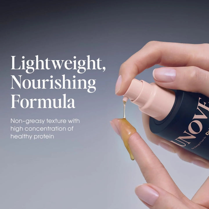Light and non-greasy texture of UNOVE Silk Oil Essence for soft hair