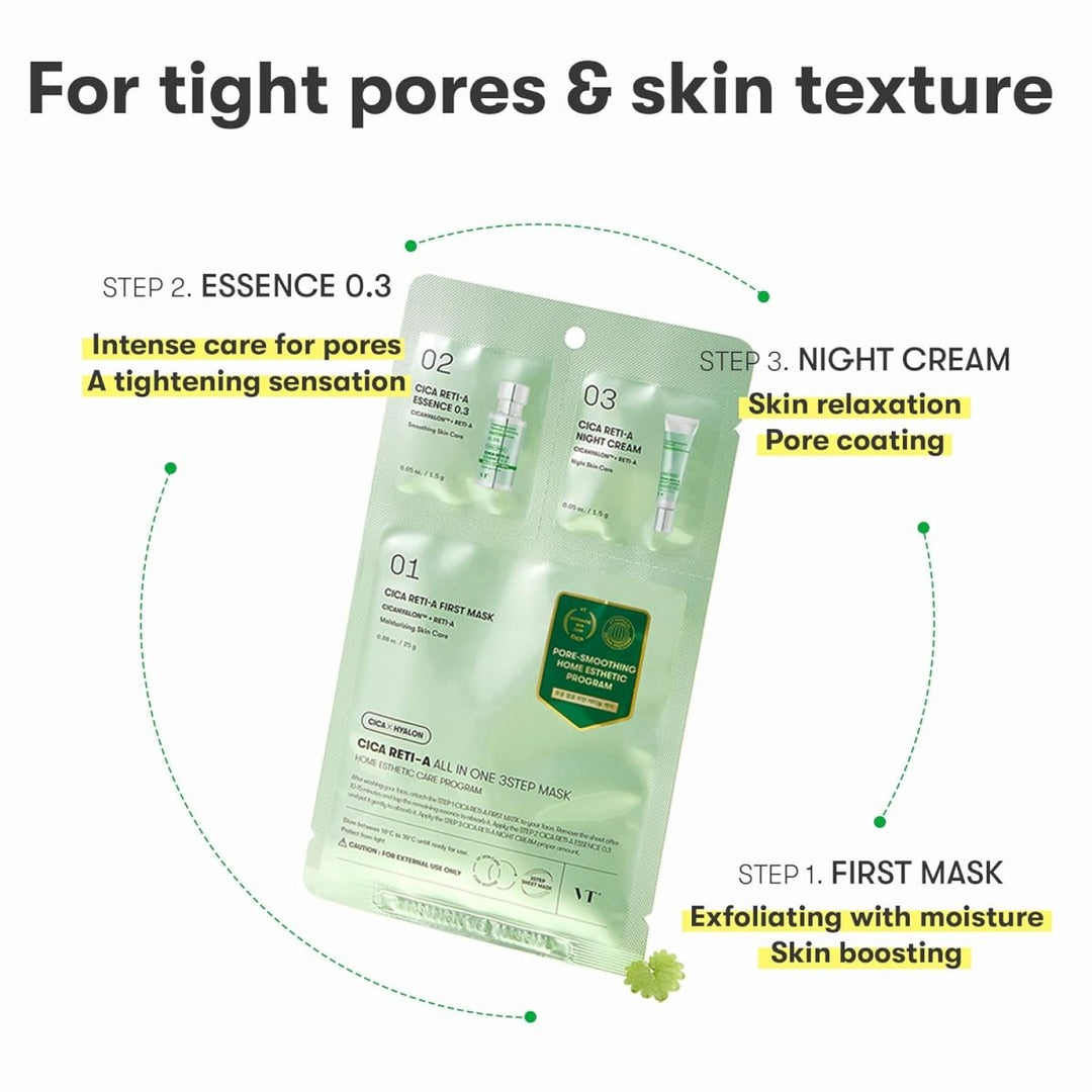VT CICA Reti - A All - in - One 3 - Step Mask 1Pcs Health & Beauty oceanbuy beauty markham toronto free ship USA asian korean skincare
