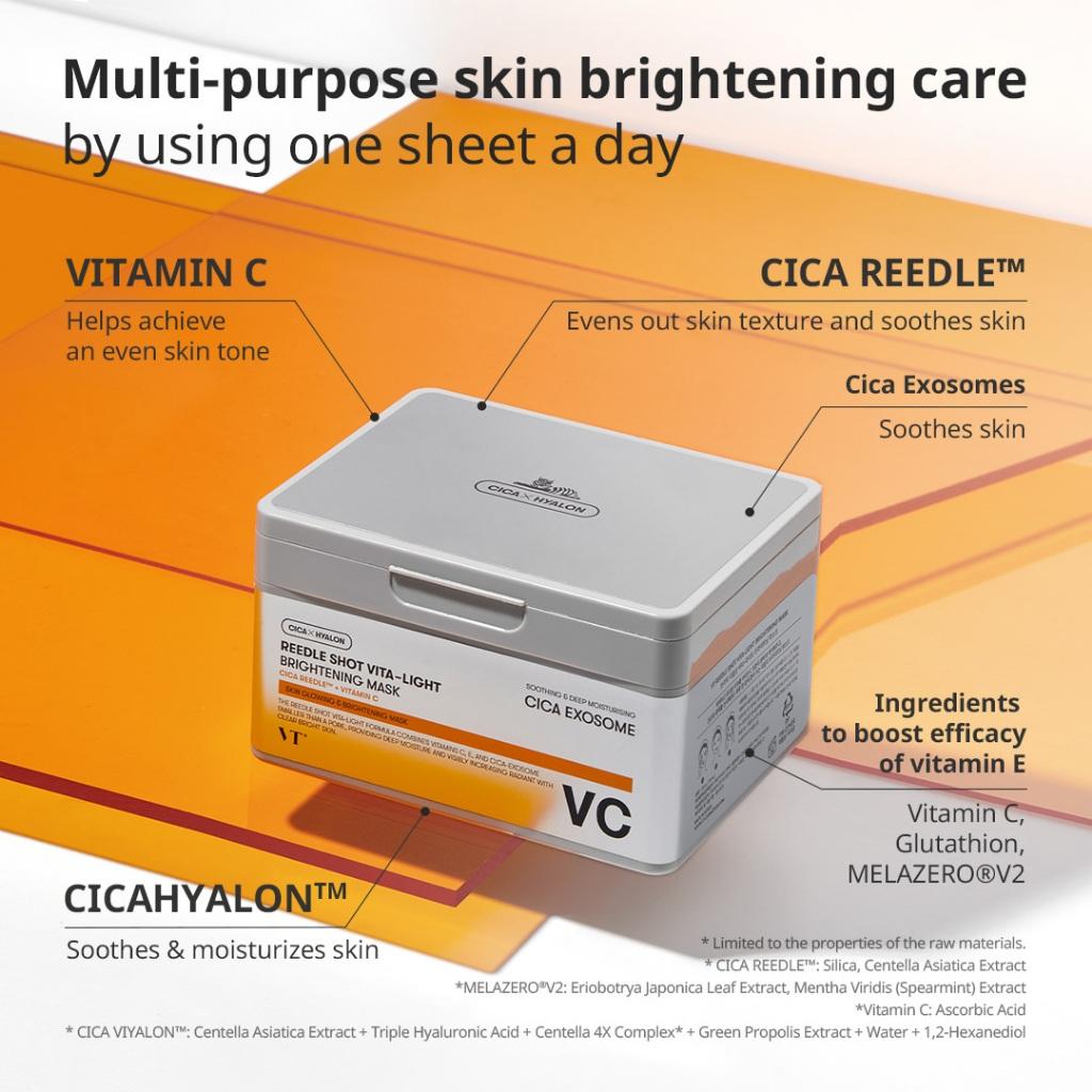 VT Reedle Shot Vita - light Brightening Mask 30 Sheets Health & Beauty 4