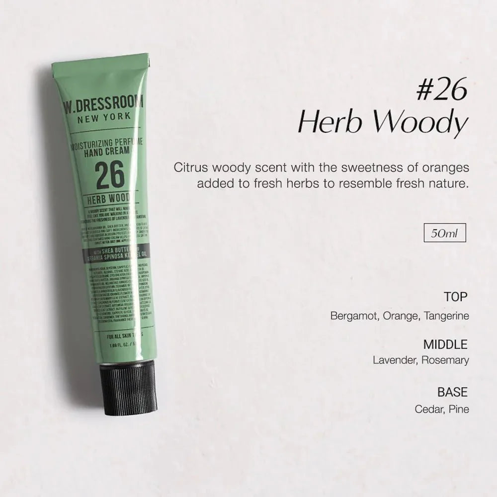 W.DRESSROOM Moisturizing Perfume Hand Cream 50ml - No.26 Herb WoodyHealth & Beauty oceanbuy.ca markham toronto free ship USA asian korean skincare