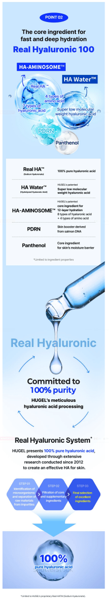 WELLAGE Real Hyaluronic Blue 100 Ampoule 60ml – 9 Molecular Hyaluronic Acid Hydrating Serum Serum 14