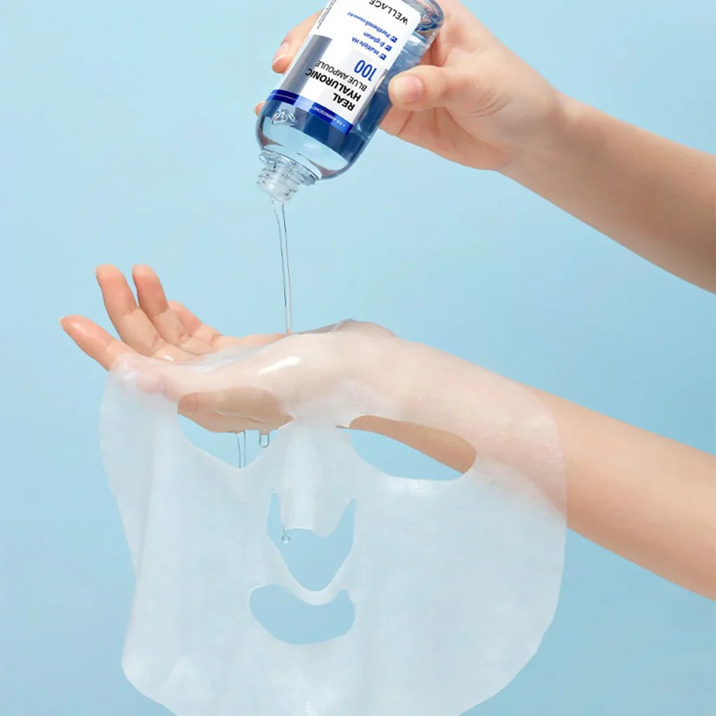 WELLAGE Real Hyaluronic Blue 100 Ampoule 60ml – 9 Molecular Hyaluronic Acid Hydrating Serum Serum 5