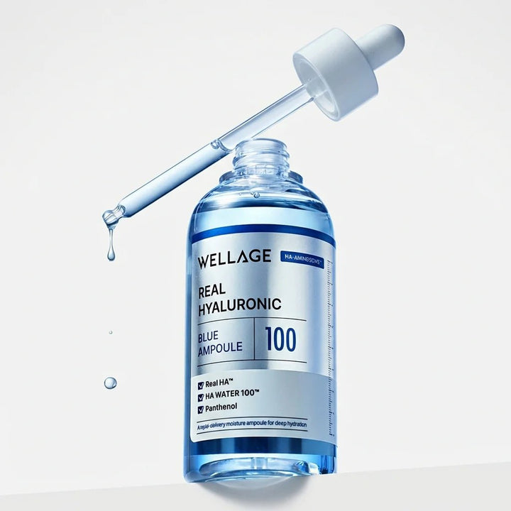 WELLAGE Real Hyaluronic Blue 100 Ampoule 60ml – 9 Molecular Hyaluronic Acid Hydrating Serum Serum 2
