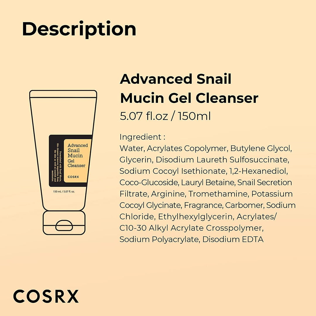 COSRX Advanced Snail Mucin Power Gel Cleanser 150ml Health & Beauty oceanbuy.ca markham toronto free ship USA asian korean skincare
