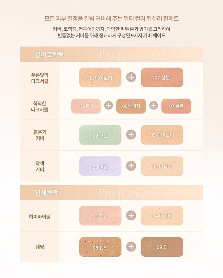 DASIQUE Pro Concealer Palette 01 Cover 9g Health & Beauty oceanbuy.ca markham toronto free ship USA asian korean skincare