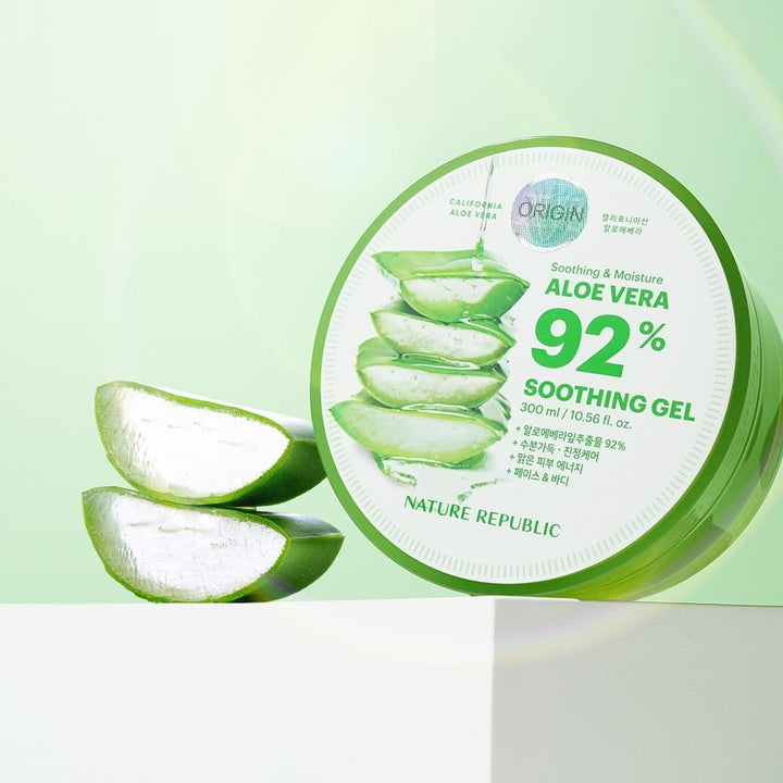 NATURE REPUBLIC Aloe Vera 92 - Percent Soothing Gel 300ml (NEW PACKAGE) Health & Beauty oceanbuy.ca markham toronto free ship USA asian korean skincare